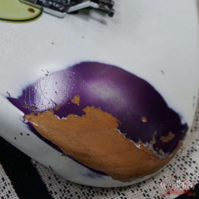 Fender Custom Shop Wild West White Lightning Stratocaster HSS Floyd Rose Maple Board 22 Frets Heavy Relic Purple Metallic - Image 9