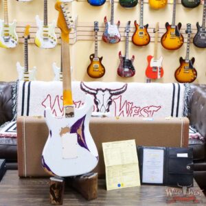 Fender Custom Shop Wild West White Lightning Stratocaster HSS Floyd Rose Maple Board 22 Frets Heavy Relic Purple Metallic - Image 10