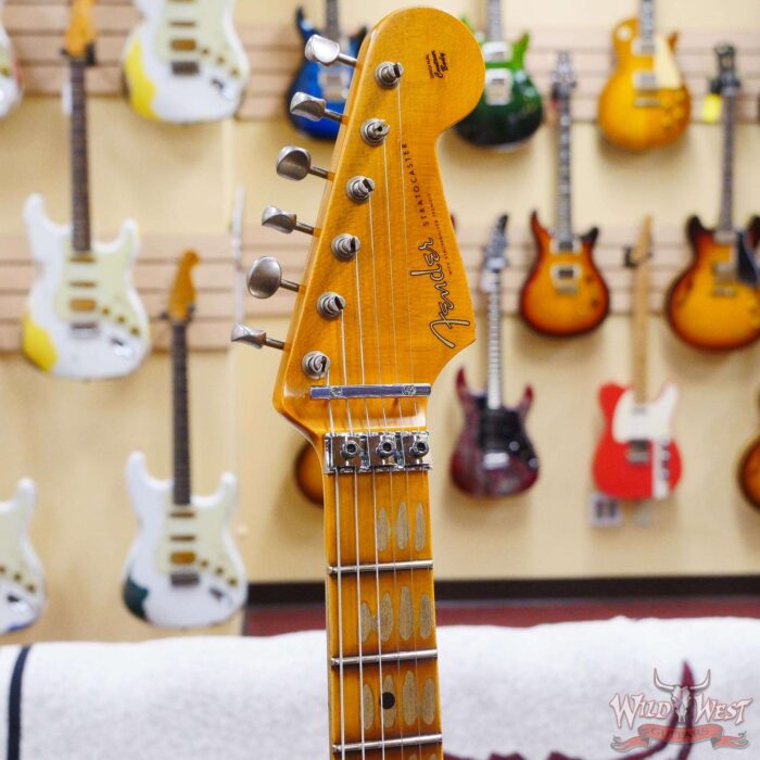 Fender Custom Shop Wild West White Lightning Stratocaster HSS Floyd Rose Maple Board 22 Frets Heavy Relic Fiesta Red - Image 7