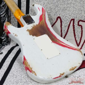 Fender Custom Shop Wild West White Lightning Stratocaster HSS Floyd Rose Maple Board 22 Frets Heavy Relic Fiesta Red - Image 12