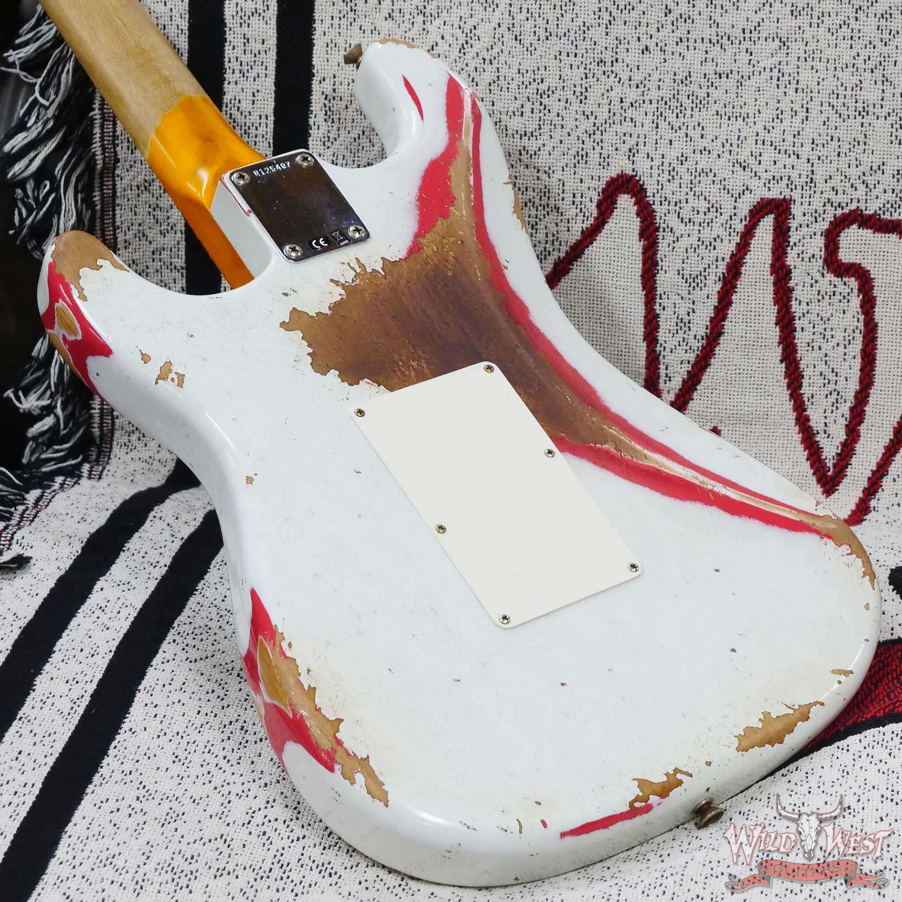 fendercs-wlfr-r125407-d7__wwg.jpg Fender Custom Shop Wild West White Lightning Stratocaster HSS Floyd Rose Maple Board 22 Frets Heavy Relic Fiesta Red - Image 12