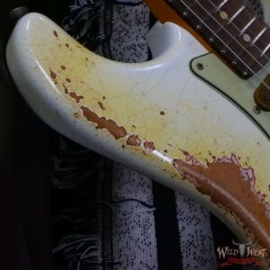 Fender Custom Shop Wild West White Lightning Stratocaster HSS Floyd Rose Rosewood Board 22 Frets Heavy Relic Fiesta Red - Image 9