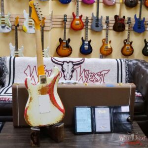 Fender Custom Shop Wild West White Lightning Stratocaster HSS Floyd Rose Rosewood Board 22 Frets Heavy Relic Fiesta Red - Image 10