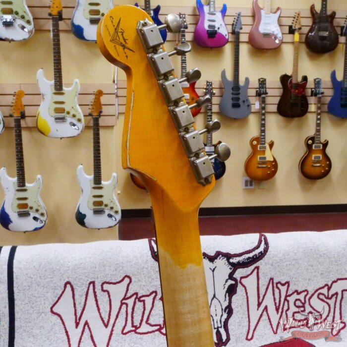 Fender Custom Shop Wild West White Lightning Stratocaster HSS Floyd Rose Rosewood Board 22 Frets Heavy Relic Fiesta Red - Image 11