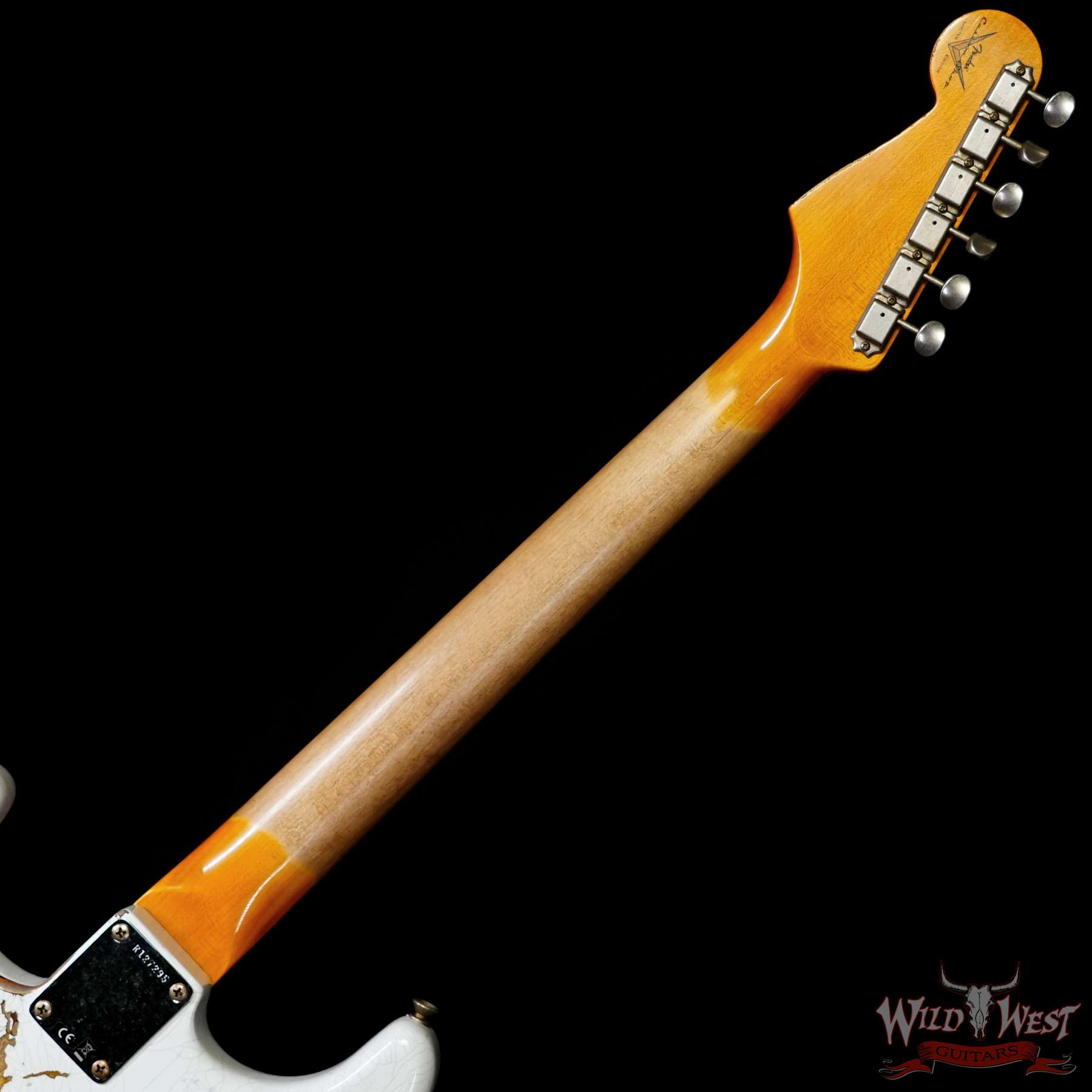 fendercs-wlfr-r127295-c3__wwg.jpg Fender Custom Shop Wild West White Lightning Stratocaster HSS Floyd Rose Maple Board 22 Frets Heavy Relic 2 Tone Sunburst 7.95 LBS - Image 5