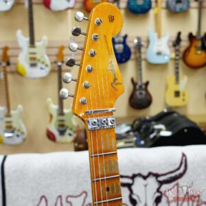 Fender Custom Shop Wild West White Lightning Stratocaster HSS Floyd Rose Maple Board 22 Frets Heavy Relic 2 Tone Sunburst 7.95 LBS - Image 7