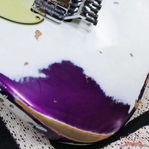 Fender Custom Shop Wild West White Lightning Stratocaster HSS Floyd Rose Maple Board 22 Frets Heavy Relic Purple Metallic - Image 9