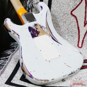 Fender Custom Shop Wild West White Lightning Stratocaster HSS Floyd Rose Maple Board 22 Frets Heavy Relic Purple Metallic - Image 12