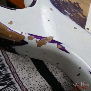 Fender Custom Shop Wild West White Lightning Stratocaster HSS Floyd Rose Maple Board 22 Frets Heavy Relic Purple Metallic - Image 13