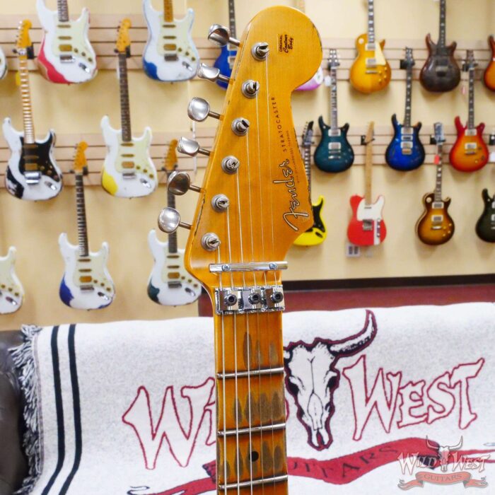 Fender Custom Shop Wild West White Lightning Stratocaster HSS Floyd Rose Maple Board 22 Frets Heavy Relic Taos Turquoise - Image 7