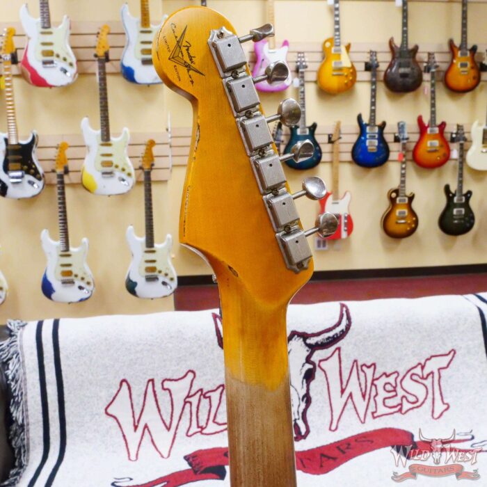 Fender Custom Shop Wild West White Lightning Stratocaster HSS Floyd Rose Maple Board 22 Frets Heavy Relic Taos Turquoise - Image 12