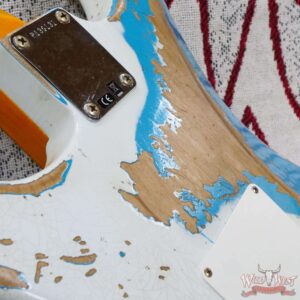 Fender Custom Shop Wild West White Lightning Stratocaster HSS Floyd Rose Maple Board 22 Frets Heavy Relic Taos Turquoise - Image 14