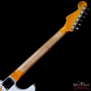 Fender Custom Shop Wild West White Lightning Stratocaster HSS Floyd Rose Rosewood Fingerboard Black Pickguard Heavy Relic Olympic White over 3 Tone Sunburst - Image 5