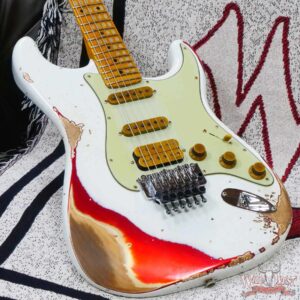 Fender Custom Shop Wild West White Lightning Stratocaster HSS Floyd Rose Maple Board 22 Frets Heavy Relic Candy Apple Red - Image 8