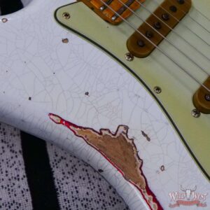 Fender Custom Shop Wild West White Lightning Stratocaster HSS Floyd Rose Maple Board 22 Frets Heavy Relic Candy Apple Red - Image 9