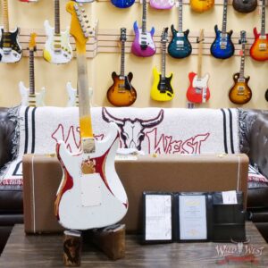 Fender Custom Shop Wild West White Lightning Stratocaster HSS Floyd Rose Maple Board 22 Frets Heavy Relic Candy Apple Red - Image 11