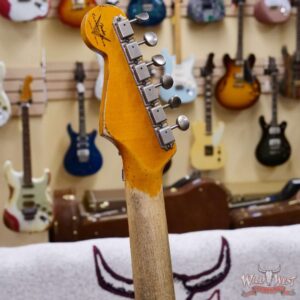 Fender Custom Shop Wild West White Lightning Stratocaster HSS Floyd Rose Maple Board 22 Frets Heavy Relic Pink Paisley 8.05 LBS - Image 11