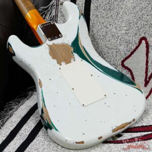 Fender Custom Shop Wild West White Lightning Stratocaster HSS Floyd Rose Rosewood Board 22 Frets Heavy Relic British Racing Green 8.20 LBS - Image 12