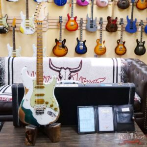 Fender Custom Shop Wild West White Lightning Stratocaster HSS Floyd Rose Maple Board 22 Frets Heavy Relic British Racing Green - Image 6