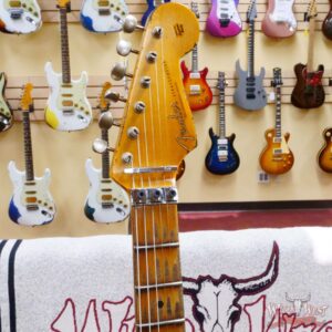 Fender Custom Shop Wild West White Lightning Stratocaster HSS Floyd Rose Maple Board 22 Frets Heavy Relic British Racing Green - Image 7