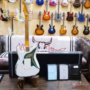 Fender Custom Shop Wild West White Lightning Stratocaster HSS Floyd Rose Maple Board 22 Frets Heavy Relic British Racing Green - Image 10