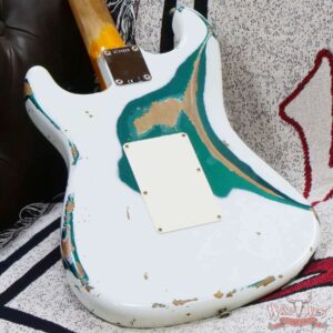 Fender Custom Shop Wild West White Lightning Stratocaster HSS Floyd Rose Maple Board 22 Frets Heavy Relic British Racing Green - Image 12