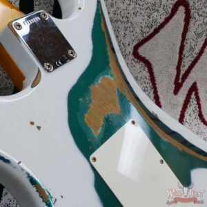 Fender Custom Shop Wild West White Lightning Stratocaster HSS Floyd Rose Maple Board 22 Frets Heavy Relic British Racing Green - Image 13