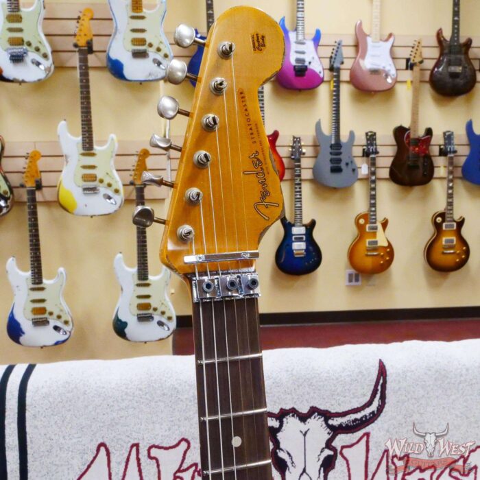 Fender Custom Shop Wild West White Lightning Stratocaster HSS Floyd Rose Rosewood Board 22 Frets Heavy Relic British Racing Green - Image 7