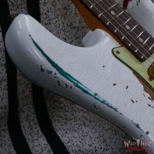 Fender Custom Shop Wild West White Lightning Stratocaster HSS Floyd Rose Rosewood Board 22 Frets Heavy Relic British Racing Green - Image 9