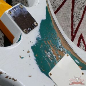 Fender Custom Shop Wild West White Lightning Stratocaster HSS Floyd Rose Rosewood Board 22 Frets Heavy Relic British Racing Green - Image 13