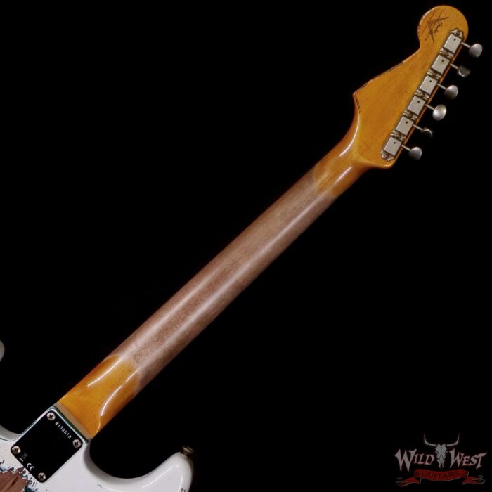 Fender Custom Shop Wild West White Lightning Stratocaster HSS Floyd Rose Maple Board 22 Frets Heavy Relic British Racing Green 8.00 LBS - Image 5