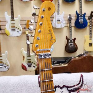 Fender Custom Shop Wild West White Lightning Stratocaster HSS Floyd Rose Maple Board 22 Frets Heavy Relic British Racing Green 8.00 LBS - Image 7