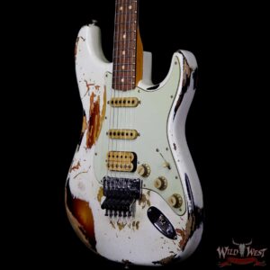 Fender Custom Shop White Lightning Stratocaster Floyd Rose HSS Rosewood Fretboard 3 Tone Sunburst - Image 2