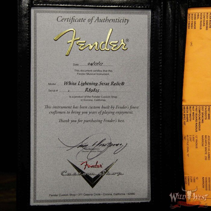 Fender Custom Shop White Lightning Stratocaster Floyd Rose HSS Rosewood Fretboard 3 Tone Sunburst - Image 15