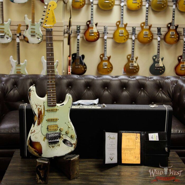 Fender Custom Shop White Lightning Stratocaster Floyd Rose HSS Rosewood Fretboard 3 Tone Sunburst - Image 11