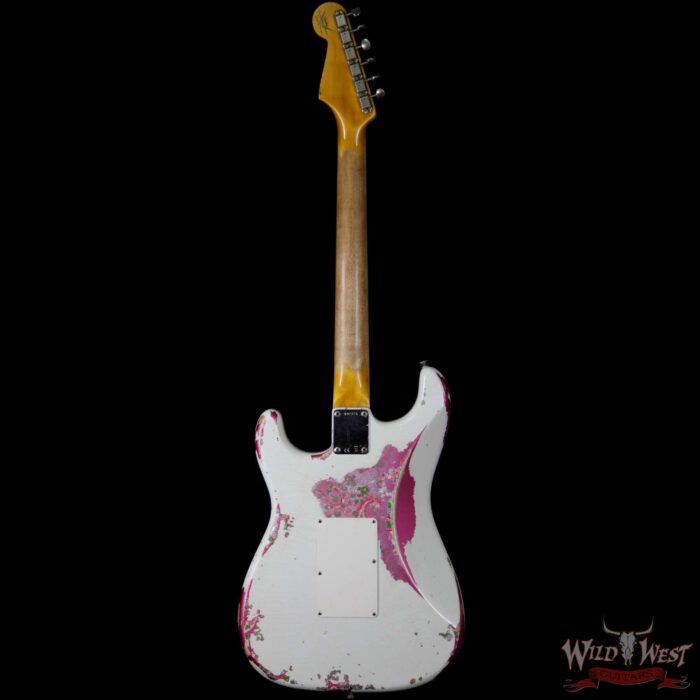 Fender Custom Shop White Lightning Stratocaster HSS Floyd Rose Heavy Relic Rosewood Board 21 Frets Pink Paisley - Image 5