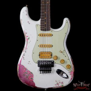 Fender Custom Shop White Lightning Stratocaster HSS Floyd Rose Heavy Relic Rosewood Board 21 Frets Pink Paisley - Image 3
