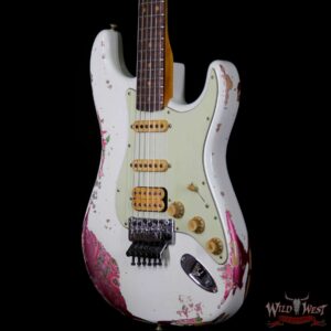 Fender Custom Shop White Lightning Stratocaster HSS Floyd Rose Heavy Relic Rosewood Board 21 Frets Pink Paisley - Image 2