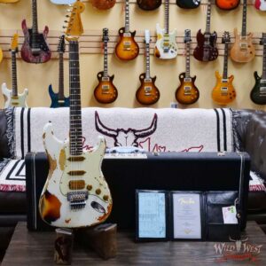 Fender Custom Shop Wild West White Lightning Stratocaster HSS Floyd Rose Rosewood Board 22 Frets Heavy Relic 3 Tone Sunburst - Image 6