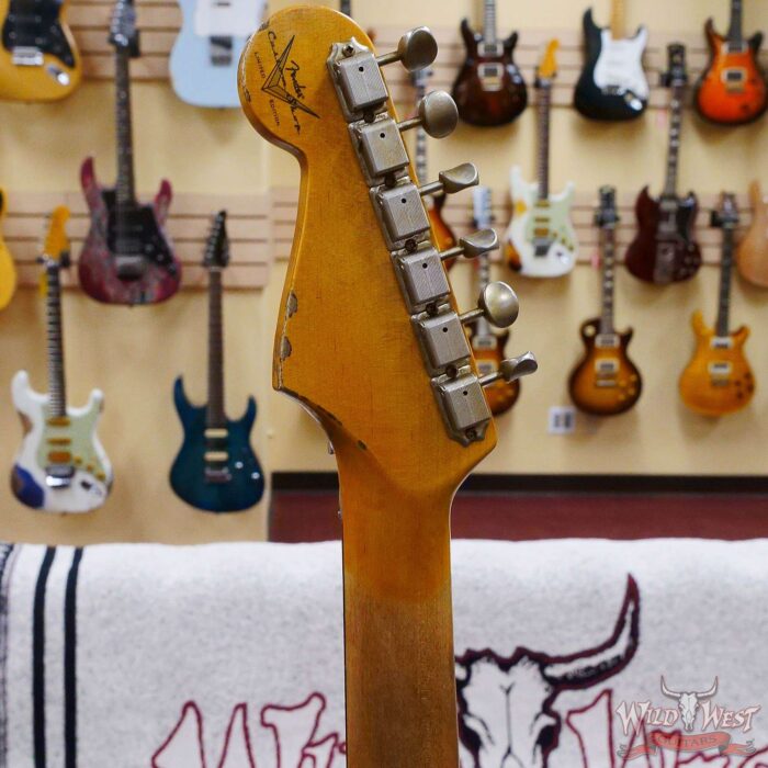 Fender Custom Shop Wild West White Lightning Stratocaster HSS Floyd Rose Rosewood Board 22 Frets Heavy Relic 3 Tone Sunburst - Image 10