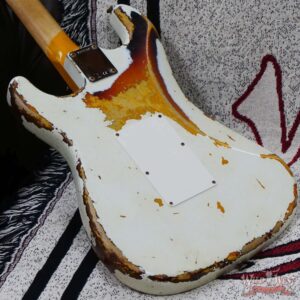Fender Custom Shop Wild West White Lightning Stratocaster HSS Floyd Rose Rosewood Board 22 Frets Heavy Relic 3 Tone Sunburst - Image 11