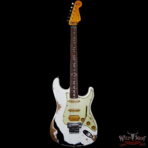 Fender Custom Shop Wild West White Lightning Stratocaster HSS Floyd Rose Rosewood Board 22 Frets Heavy Relic Black - Image 3