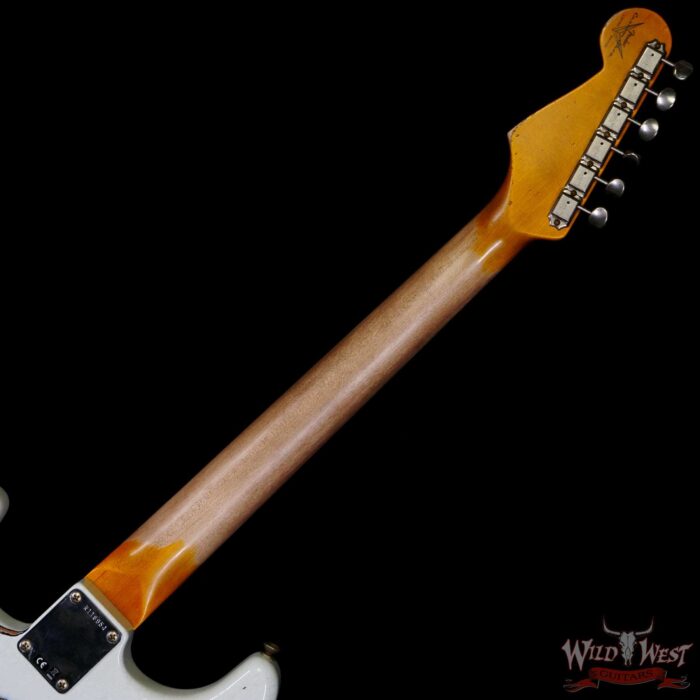 Fender Custom Shop Wild West White Lightning Stratocaster HSS Floyd Rose Rosewood Board 22 Frets Heavy Relic Black - Image 5