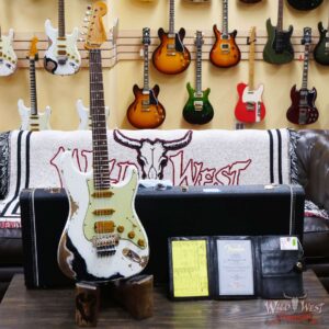 Fender Custom Shop Wild West White Lightning Stratocaster HSS Floyd Rose Rosewood Board 22 Frets Heavy Relic Black - Image 6