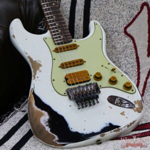 Fender Custom Shop Wild West White Lightning Stratocaster HSS Floyd Rose Rosewood Board 22 Frets Heavy Relic Black - Image 8