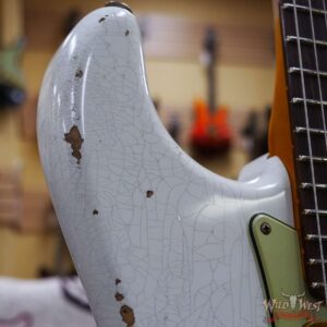 Fender Custom Shop Wild West White Lightning Stratocaster HSS Floyd Rose Rosewood Board 22 Frets Heavy Relic Black - Image 9