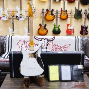 Fender Custom Shop Wild West White Lightning Stratocaster HSS Floyd Rose Rosewood Board 22 Frets Heavy Relic Black - Image 10