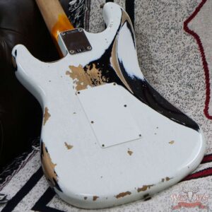 Fender Custom Shop Wild West White Lightning Stratocaster HSS Floyd Rose Rosewood Board 22 Frets Heavy Relic Black - Image 12