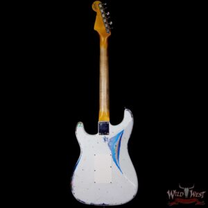 Fender Custom Shop White Lightning Stratocaster HSS Floyd Rose Heavy Relic Rosewood Board 22 Frets Blue Flower - Image 5