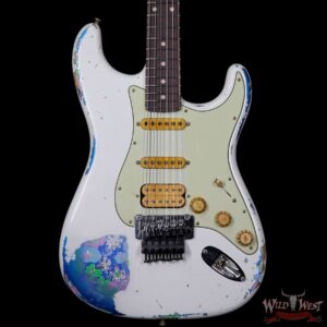 Fender Custom Shop White Lightning Stratocaster HSS Floyd Rose Heavy Relic Rosewood Board 22 Frets Blue Flower - Image 3